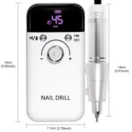 ​45000RPM Electric Nail Drill Machine Professional Nail Drills for Gel Nails Polish Rechargeable Portable Nail File Manicure Tool - White 303