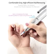 Professional Electric Nail Drill Machine 35000RPM Rechargeable Nail File Nails Accessories Gel Nail Polish Sander Low Noise - White 284