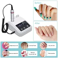 45000RPM Professional Nail Drilling Machine with Base Large LCD Screen Electric Manicure Polisher Nail Sander Salon Tool - White 270