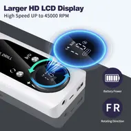 ​45000RPM Electric Nail Drill Machine With LCD Display Low Noise Rechargeable Manicure Machine For Polishing Gel Nail Polish - Pink 300