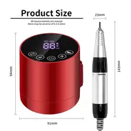 35000RPM Nail Drill Machine Foot Pedal Electric Nail Pedicure File Manicure Salon Polishing Milling Low Noise Armor Removal Tool - Red 278