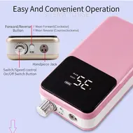 Professional Electric Nail Drill Machine 35000RPM Rechargeable Nail File Nails Accessories Gel Nail Polish Sander Low Noise - White 284