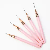 5 Sizes Nail Art Pens brushes Nail Art Tool Set for Long Lines Nail Drawing Pen for Home Use and Professional Nail Salon Design - White 307