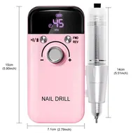 ​45000RPM Electric Nail Drill Machine Professional Nail Drills for Gel Nails Polish Rechargeable Portable Nail File Manicure Tool - White 303