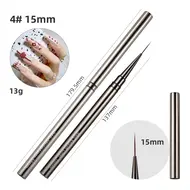 New 6/9/12/15/18mm Nail Liner Brush Set Drawing Line Stripe Painting Flower Pen Metal Handle Nail Brushes Nail Art Manicure Tool 310