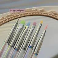 ​6 Sizes Nail Art Brush Transparent Nail Liner Brush Stripe Pattern Painting Brush Acrylic UV Gel Extension Drawing Carving Pen 311