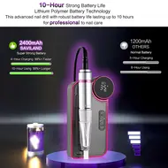 35000RPM Electric Nail Drill Machine Set Nail Files Drill Bits Gel Polish Remover Professional Portable Nail Polisher Equipment - Silver 276