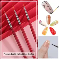 3Pcs Nail Brushes Line Drawing Nail Painting Pen Professional Nail Art DIY Set Acrylic Manicure French Thin Stripe Design Tools 329