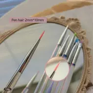 ​6 Sizes Nail Art Brush Transparent Nail Liner Brush Stripe Pattern Painting Brush Acrylic UV Gel Extension Drawing Carving Pen 311