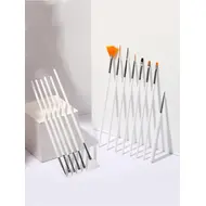 31Pcs Nail Art Brush Design Tip Painting Drawing Carving Dotting Pen FlatFan Liner Acrylic Gel UV Polish Manicure Tools - White 322