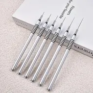 6 Size Nail Art Liner Brushes 5/7/9/11/20/25mm Painting Nail Art Brush Dotting Drawing Tool Long Lines Thin Details Manicure Pen - Blue 313