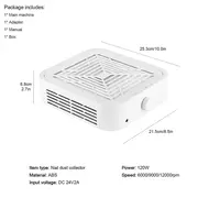 Turbine Brushless Nail Dust Remover Powerful Suction Nail Vacuum Cleaner Manicure Tool with Removable Filter Silent Dust Collector 252