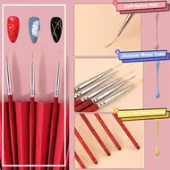 3Pcs Nail Brushes Line Drawing Nail Painting Pen Professional Nail Art DIY Set Acrylic Manicure French Thin Stripe Design Tools 329