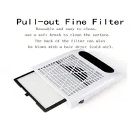 80W Nail Dust Collector Powerful Extractor with Adjustable Wind Speed, Professional Manicure Nail Aspirator for Salon Equipment - Silver 238