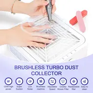 Turbine Brushless Nail Dust Remover Powerful Suction Nail Vacuum Cleaner Manicure Tool with Removable Filter Silent Dust Collector 252