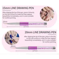5/7/9/11/15/20mm Nail Art Liner Brushes Painting Flower French Stripes Line Grid UV Gel Pen Crystal Rhinestone Acrylic Tools 317