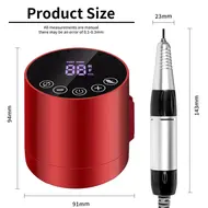 35000RPM Nail Drill Machine Foot Pedal Electric Nail Pedicure File Manicure Salon Polishing Milling Low Noise Armor Removal Tool - Red 278