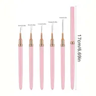 5 Sizes Nail Art Pens brushes Nail Art Tool Set for Long Lines Nail Drawing Pen for Home Use and Professional Nail Salon Design - White 307