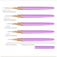 5pcs Professional Nail Art Liners Striping Brushes Tool Ultra-thin Line Detail Drawing Painting Brushes Manicure Pen Tools - Pink 328