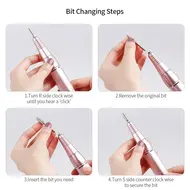 4 in 1 30000RPM Nail Drill Polishing Machine 80W Nail Dust Collector Vacuum Cleaner Device Lightening Hand Rest Nail Drill Bits 258