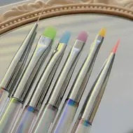 ​6 Sizes Nail Art Brush Transparent Nail Liner Brush Stripe Pattern Painting Brush Acrylic UV Gel Extension Drawing Carving Pen 311