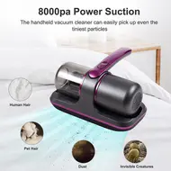 ​100W Handheld UV Mattress Vacuum Cleaner 8000Pa Powerful Suction 2 Speeds Adjustable for Cleaning Mattresses Bedding Pillows Clothes Sofa Carpet 388