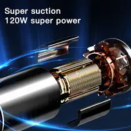 ​120W Wireless Car Vacuum Cleaner Portable High Power Home Vacuum Cleaner - White 385