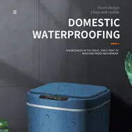 ​15L Touch free Smart Knock Induction Trash Bin with Infrared Motion Sensor Garbage Can - White 452