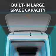 ​15L Touch free Smart Knock Induction Trash Bin with Infrared Motion Sensor Garbage Can - White 452