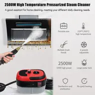 2500W 220V Portable High Pressure Handheld Steaming Cleaner  Auto Detailing Air Conditioner Kitchen Hood Refrigerator Cleaning - Red 427