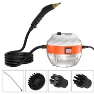 ​2500W Handheld Steam Cleaner High Temperature Pressurised Steam Cleaner with Brush Heads - Red 394