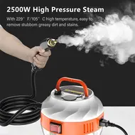 ​2500W Handheld Steam Cleaner High Temperature Pressurised Steam Cleaner with Brush Heads - Red 394