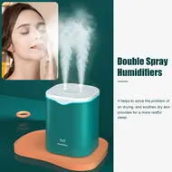 2L Double Spray Humidifier with LED Light Cool Mist Auto Shut Off Humidifier -  Pink 349