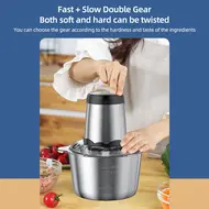 3L Large Household Electric Meat Grinder Stainless Steel 2 Gears 300W High Power Kitchen Cooker Blender 372