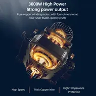 3L Large Household Electric Meat Grinder Stainless Steel 2 Gears 300W High Power Kitchen Cooker Blender 372