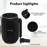 4-in-1 Electric Milk Frother Cooker & Steamer with Rotatable Handle  Foam Maker for Coffee Latte Cappuccino 371