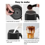 4-in-1 Electric Milk Frother Cooker & Steamer with Rotatable Handle  Foam Maker for Coffee Latte Cappuccino 371