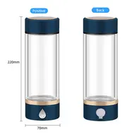 420ml Glass Cup Portable Rechargeable Hydrogen Rich Water Generator Bottle - Blue 424