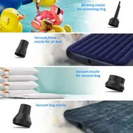 ​Air Duster Inflatable Vacuum Pump 3 IN 1 with Light 3 Gears Adjustable 50000RPM Rechargeable Cordless Air Blower with Brushed Motor 6 Nozzles for PC Keyboard Cleaning Swim Ring Inflatable Vacuum Bags - 2Pcs 406
