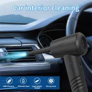 ​Air Duster Inflatable Vacuum Pump 3 IN 1 with Light 3 Gears Adjustable 50000RPM Rechargeable Cordless Air Blower with Brushed Motor 6 Nozzles for PC Keyboard Cleaning Swim Ring Inflatable Vacuum Bags - 2Pcs 406