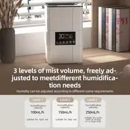 ​Bedroom Top Fill 3.5L Cool Mist Humidifier with Simulated Flame 3 Mist Modes Auto Shut Off Ultrasonic Humidifier with Remote Control for Home  Large Room   Baby Room - White 352