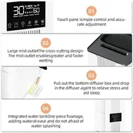 ​Bedroom Top Fill 3.5L Cool Mist Humidifier with Simulated Flame 3 Mist Modes Auto Shut Off Ultrasonic Humidifier with Remote Control for Home  Large Room   Baby Room - White 352