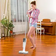 ​Cordless Electric Mop with Dual Motors Low Noise and Transparent Water Tank for Tiles Hardwood Marble - Green 387