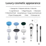 ​Cordless Electric Scrubber 360 Degree 3 Speed Power Cleaning Brush Scrubber with 8 Interchangeable Brush Heads and Adjustable Extension Arm for Bathroom Floor Shower Bathtub Glass Auto 377