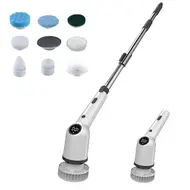 ​Cordless Electric Scrubber 360 Degree 3 Speed Power Cleaning Brush Scrubber with 8 Interchangeable Brush Heads and Adjustable Extension Arm for Bathroom Floor Shower Bathtub Glass Auto 377