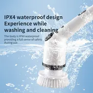​Cordless Electric Scrubber 360 Degree 3 Speed Power Cleaning Brush Scrubber with 8 Interchangeable Brush Heads and Adjustable Extension Arm for Bathroom Floor Shower Bathtub Glass Auto 377