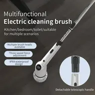 ​Cordless Electric Scrubber 360 Degree 3 Speed Power Cleaning Brush Scrubber with 8 Interchangeable Brush Heads and Adjustable Extension Arm for Bathroom Floor Shower Bathtub Glass Auto 377