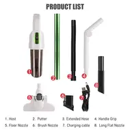 ​Cordless Vacuum Cleaner Rechargeable Handheld Vacuum Cleaner with 20000PA Powerful Suction 2 IN 1 Handle Car Vacuum Cleaner with Detachable Dust Cup Crevice Tool Brush Nozzle for Home Office Car - Green 398
