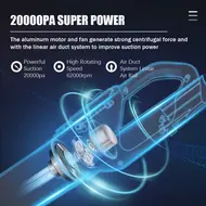 ​Cordless Vacuum Cleaner Rechargeable Handheld Vacuum Cleaner with 20000PA Powerful Suction 2 IN 1 Handle Car Vacuum Cleaner with Detachable Dust Cup Crevice Tool Brush Nozzle for Home Office Car - Green 398