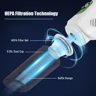 ​Cordless Vacuum Cleaner Rechargeable Handheld Vacuum Cleaner with 20000PA Powerful Suction 2 IN 1 Handle Car Vacuum Cleaner with Detachable Dust Cup Crevice Tool Brush Nozzle for Home Office Car - Green 398
